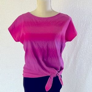 LAUREN Ralph Lauren Tie Waist Ombré Top Size M